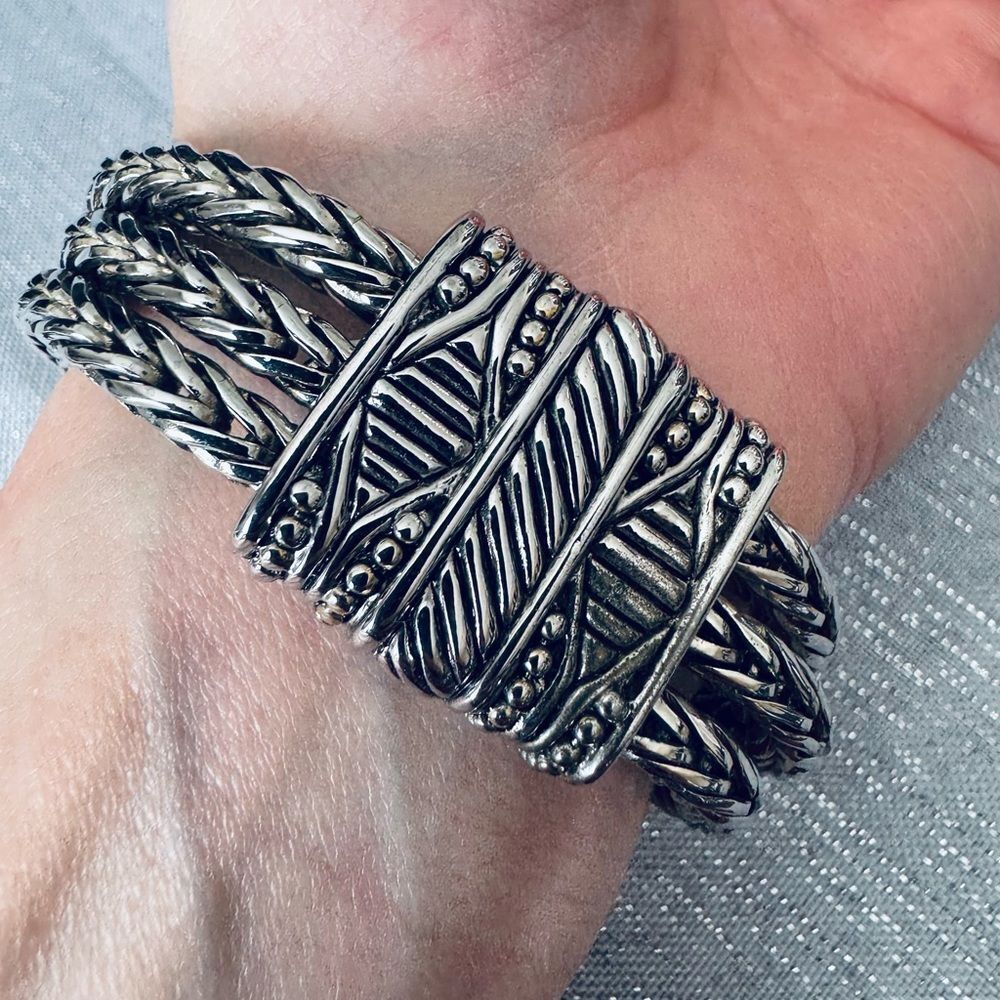 Silver Rope Magnetic Bracelet - Picture 2 of 4